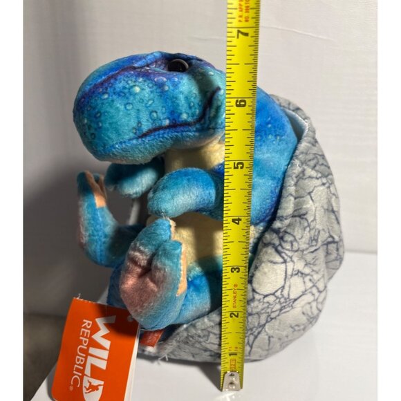 Wild Republic Dinosauria IV Baby Egg T-Rex Plush Toy Blue & Gray - Picture 7 of 8